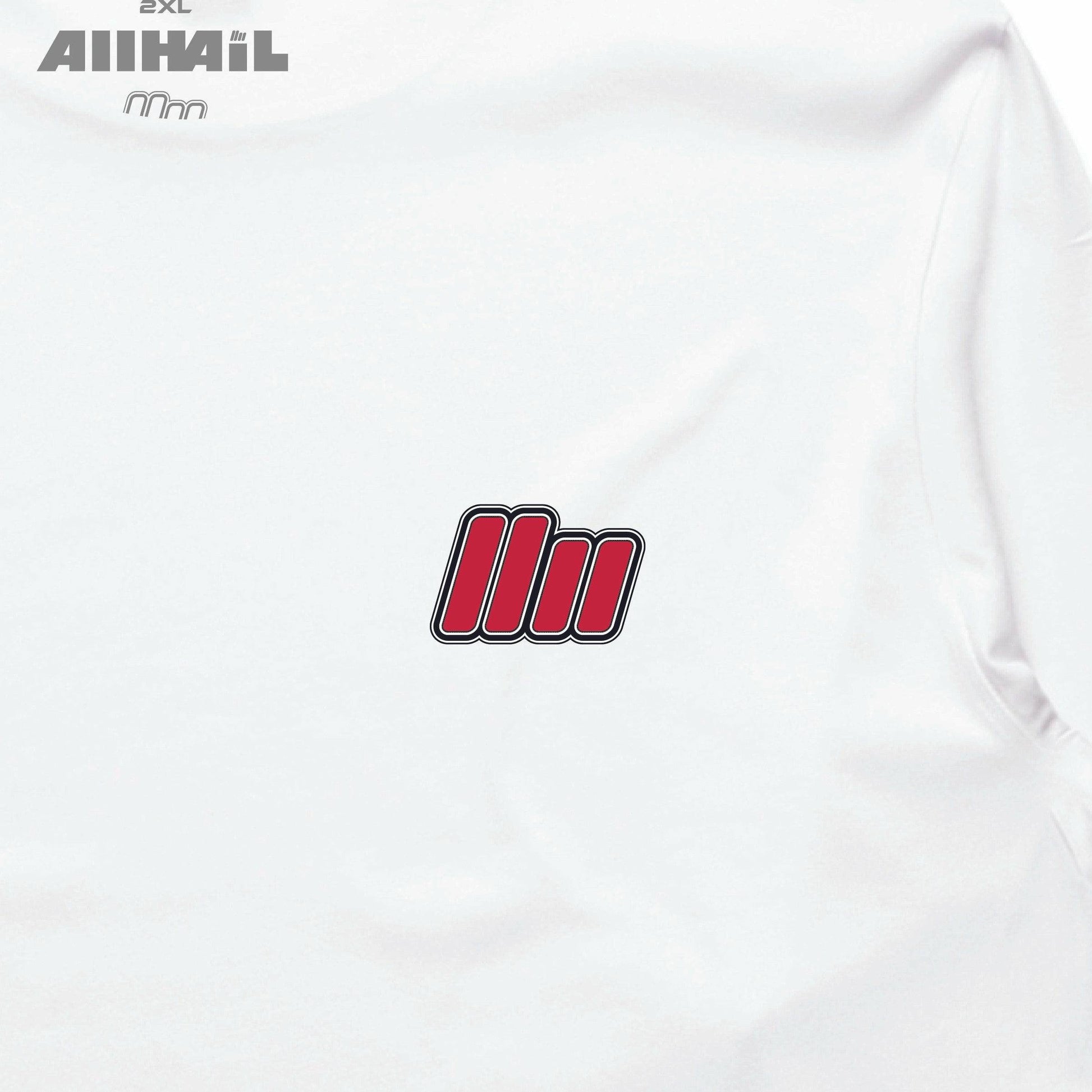 Long Sleeve Tee - Red Logo - White